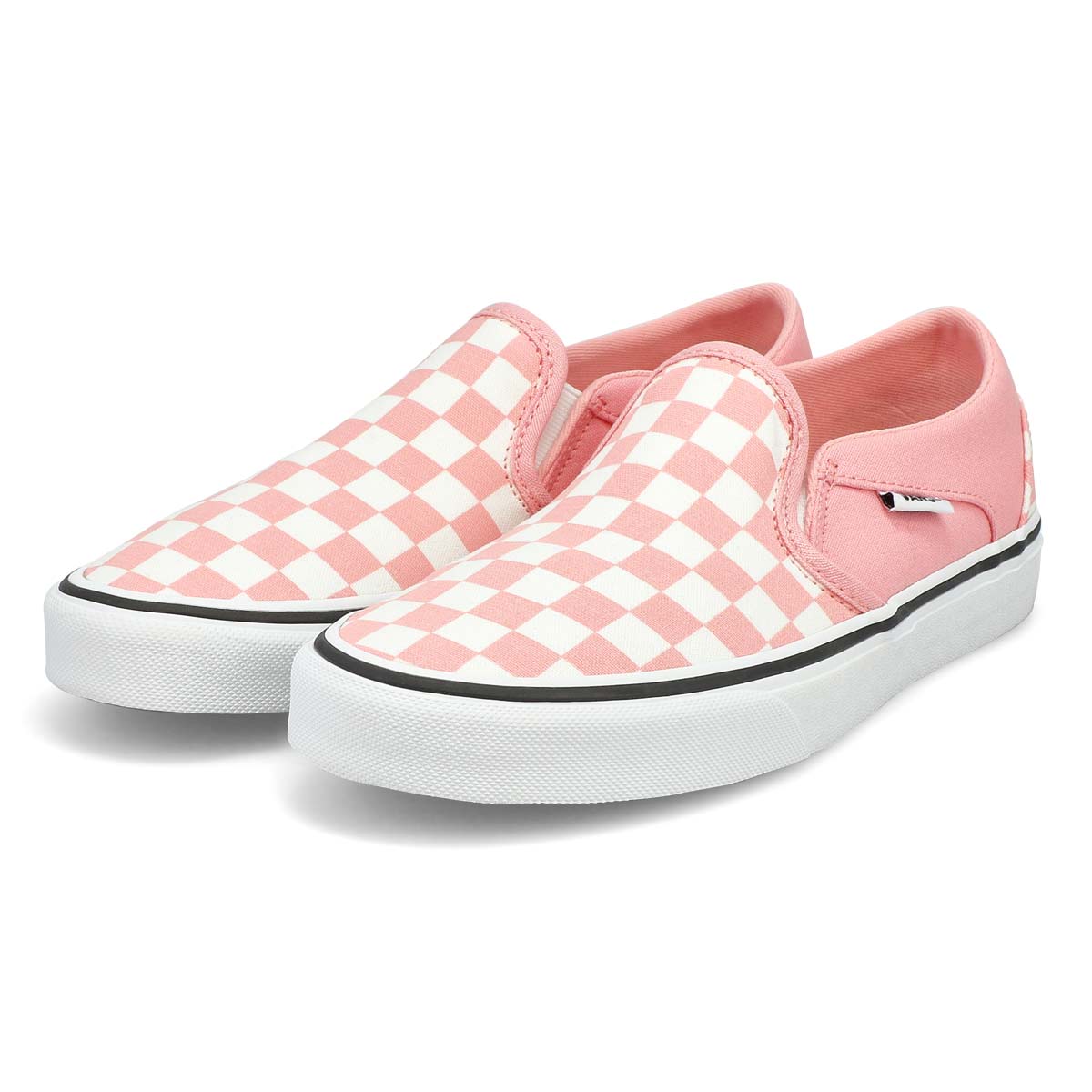 Vans Women's Asher Sneaker - Checkered Pink/W | SoftMoc.com