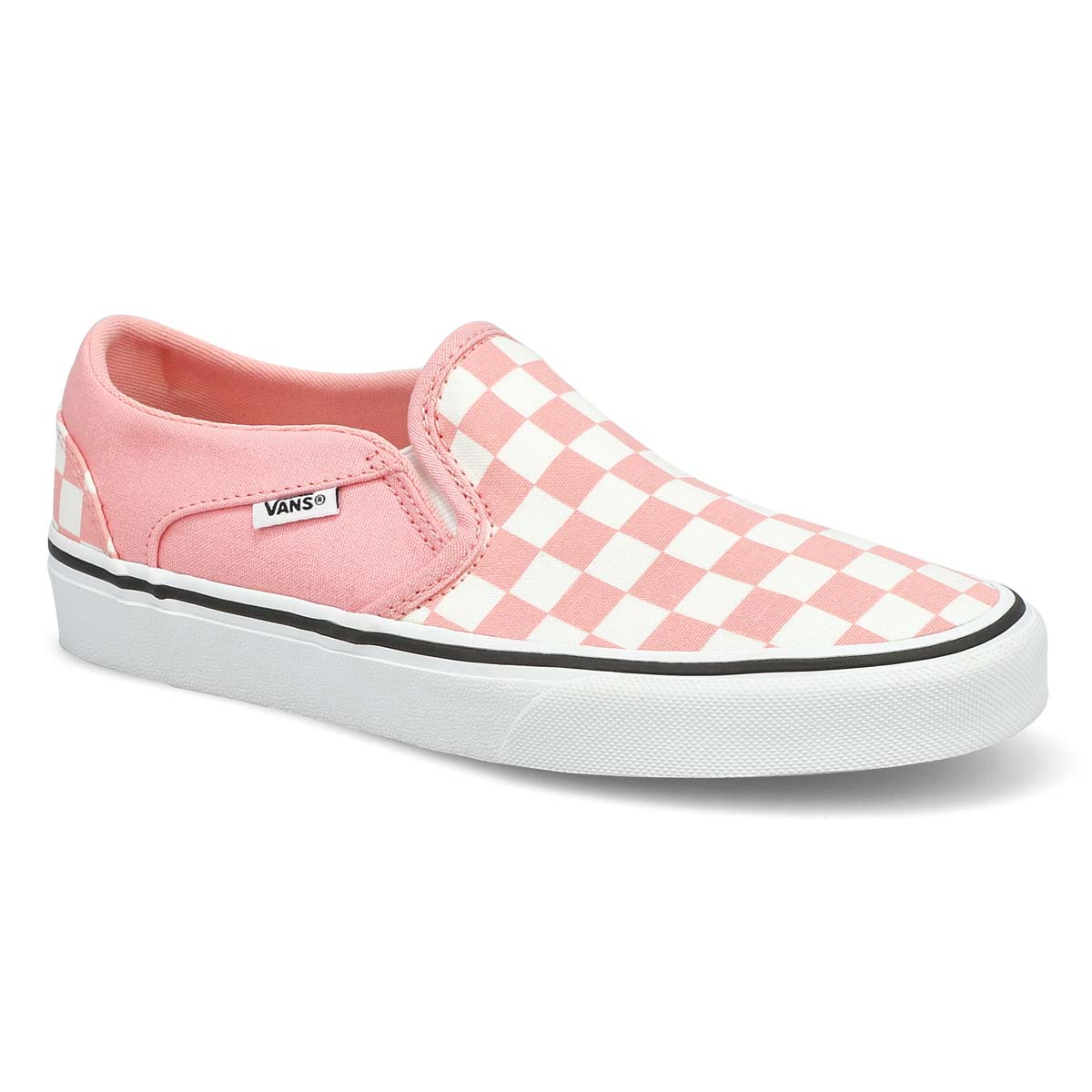 Vans Women's Asher Sneaker - Checkered Pink/W | SoftMoc.com