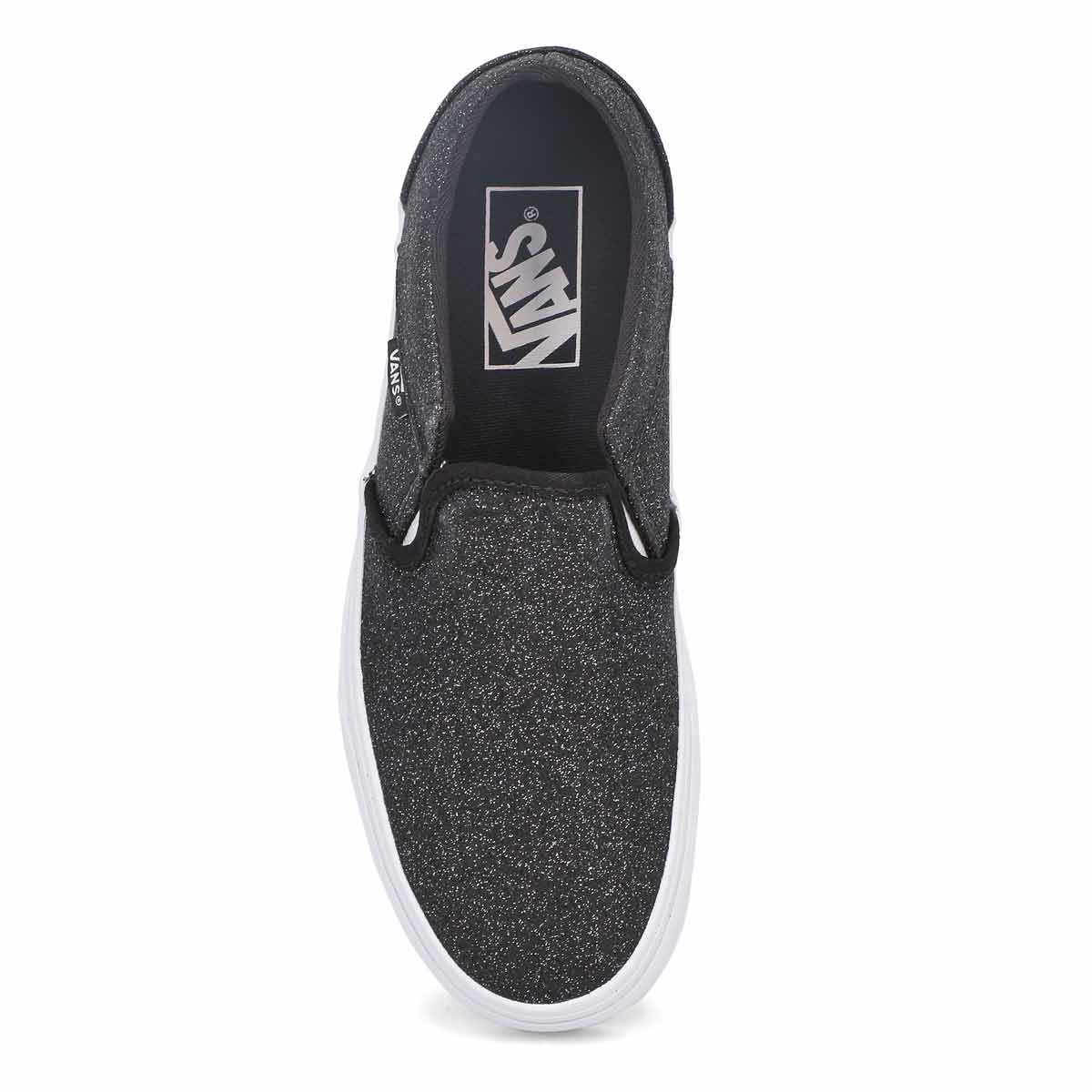 Vans Women's Asher Sneaker - Glitter Black | SoftMoc.com
