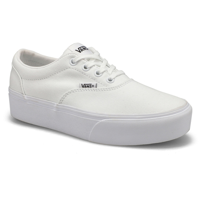 Lds Doheny Platform Lace Up Sneaker - White/White