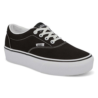 Lds Doheny Platform Lace Up Sneaker - Black/White