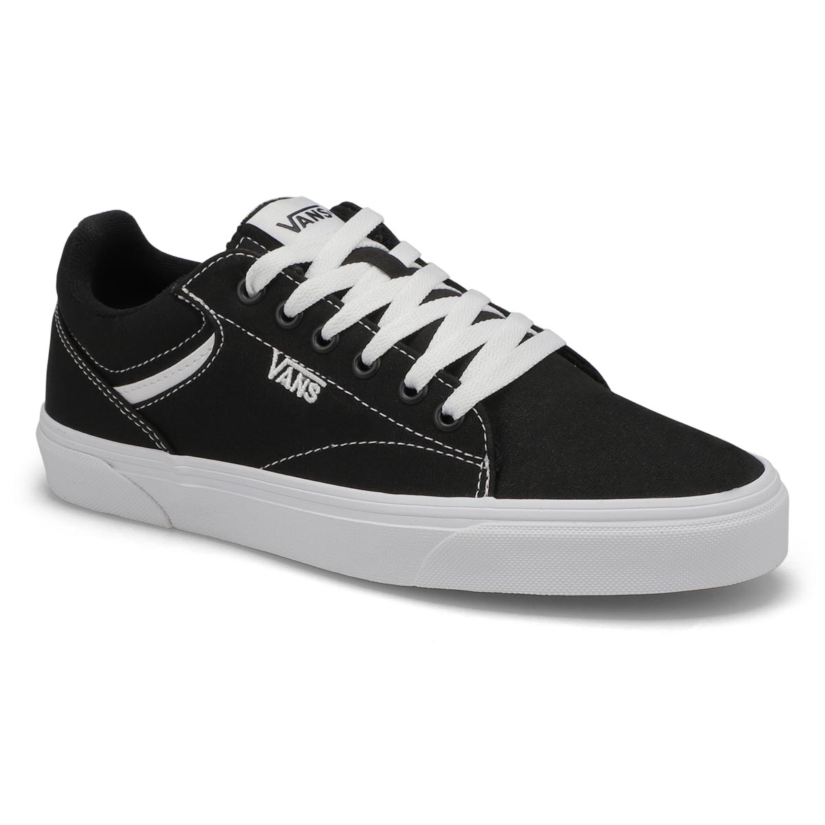 black and white lace up vans