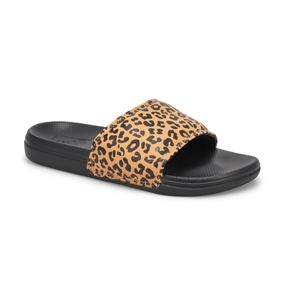 Grls Range Slide-On Cheetah Slide - Black/Doe