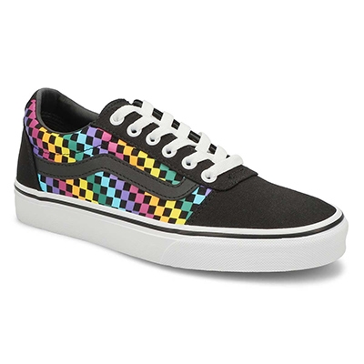Lds Ward Rainbow Mini Check Sneaker - Black/White