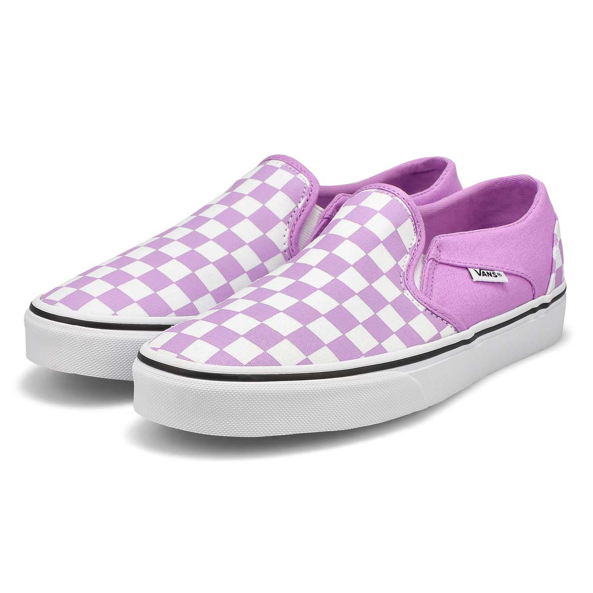 Vans Women's Asher Sneaker - Checkered Lavend | SoftMoc.com