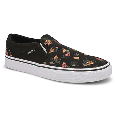 Lds Asher Slip On Sneaker - Black/White Multi