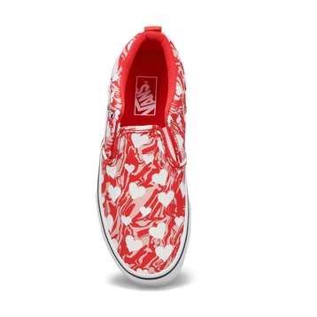Girls' Asher Marble Hearts Sneaker - Red