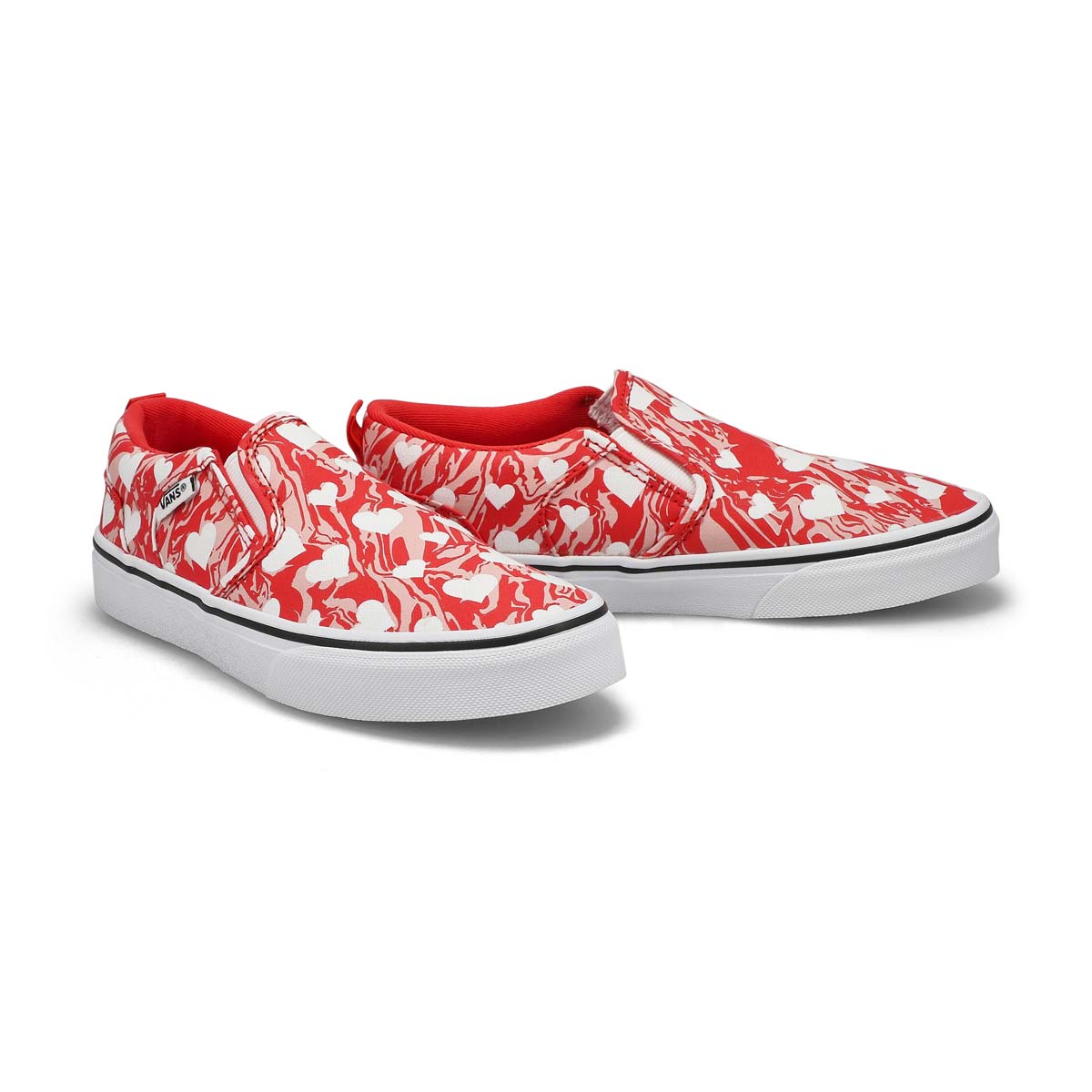 Girls' Asher Marble Hearts Sneaker - Red