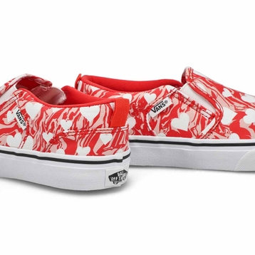 Girls' Asher Marble Hearts Sneaker - Red