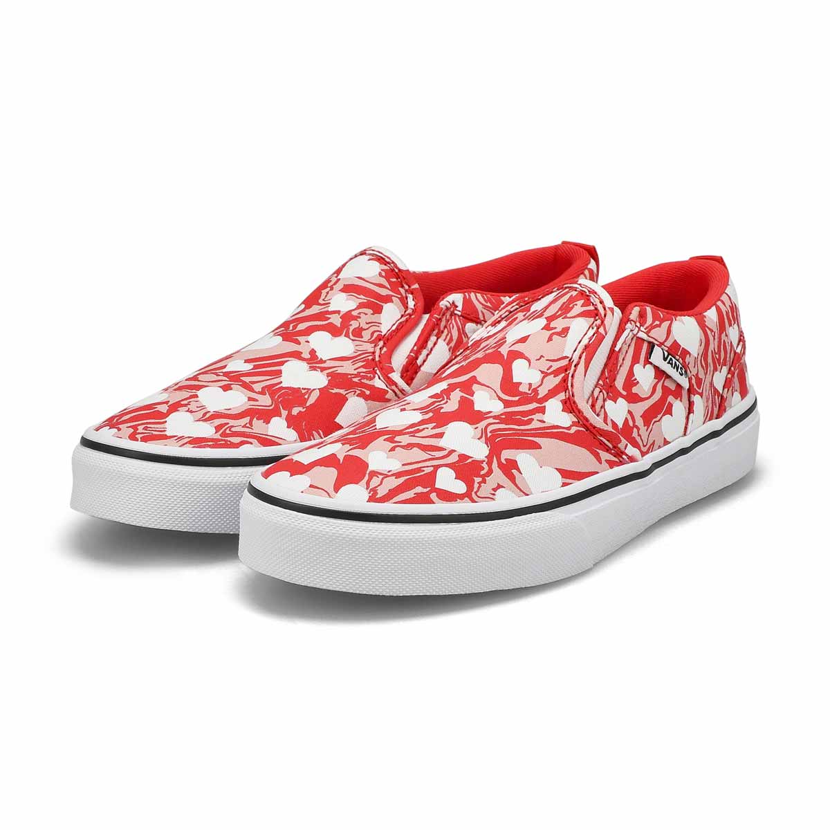 Girls' Asher Marble Hearts Sneaker - Red