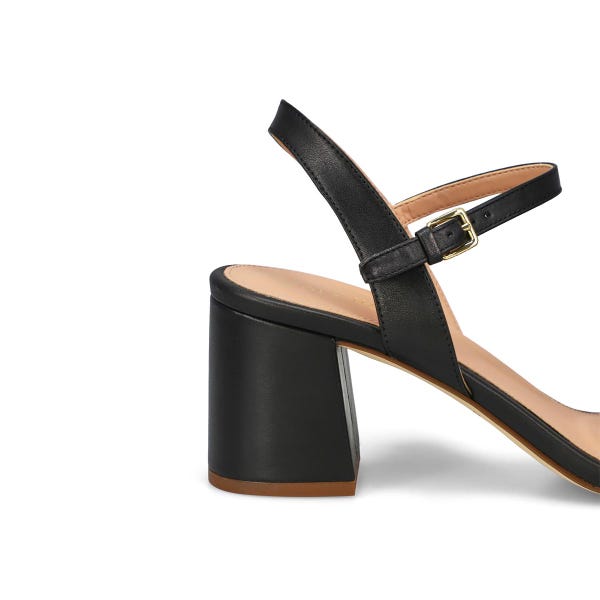 Sandale habillée en cuir à talon bloc JOSIE BLOCK HEEL, noir, femmes