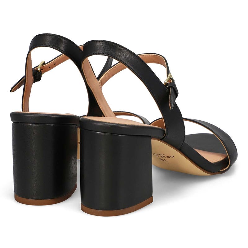 Sandale habillée en cuir à talon bloc JOSIE BLOCK HEEL, noir, femmes