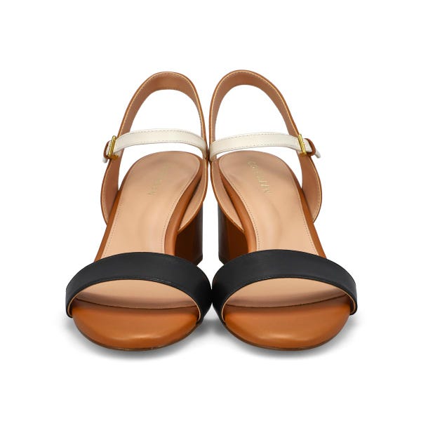 Sandale habillée en cuir à talon bloc JOSIE BLOCK HEEL, pacane/ivoire/noir, femmes