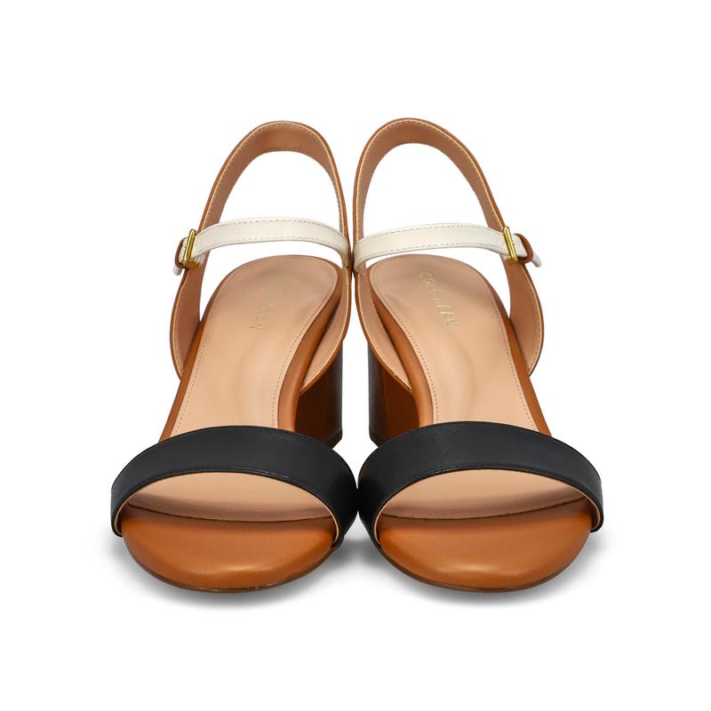 Sandale habillée en cuir à talon bloc JOSIE BLOCK HEEL, pacane/ivoire/noir, femmes