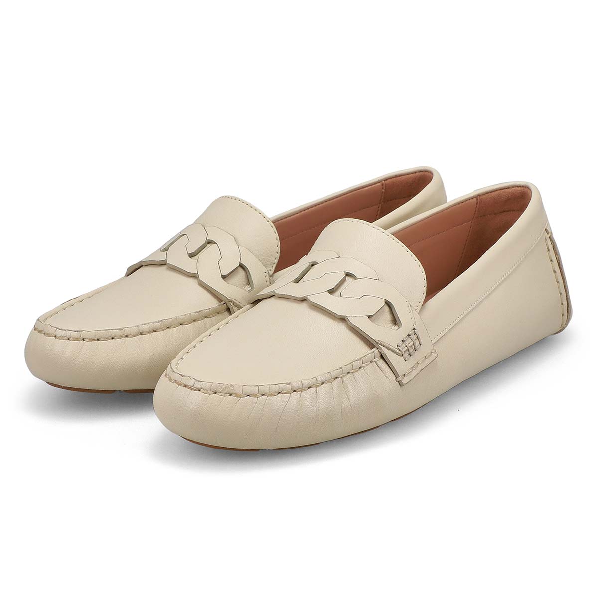 Women's  Evelyn Chain Driver Casual Loafers - Ivory