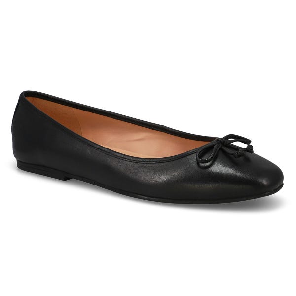 Ballerine en cuir souple YARA, noir, femmes