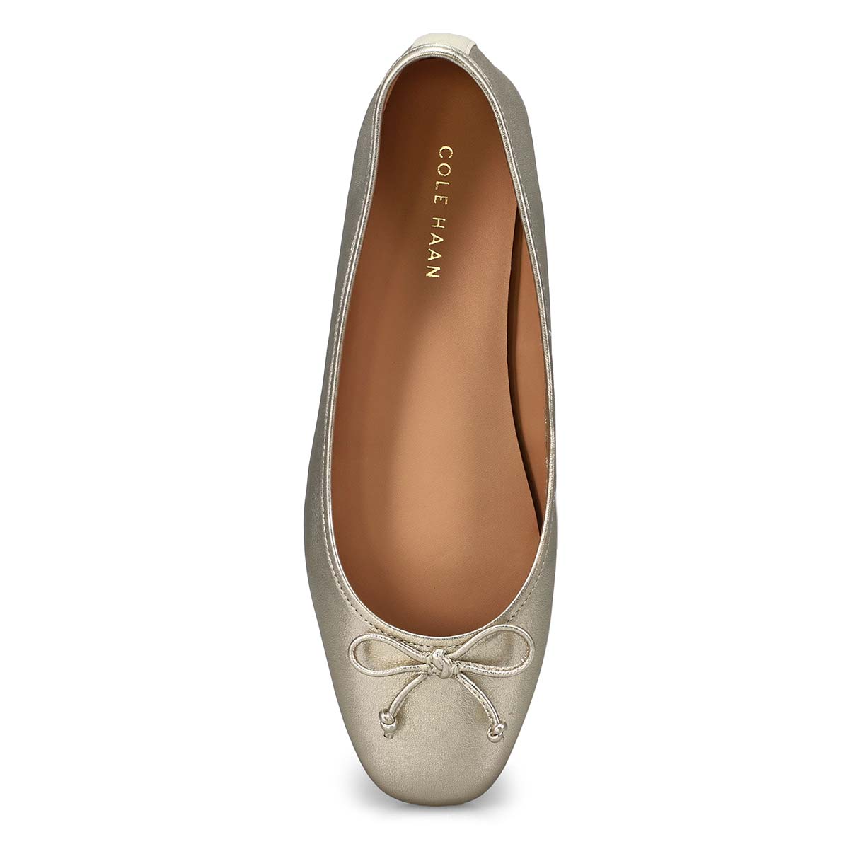 Ballerine en cuir souple YARA, or, femmes