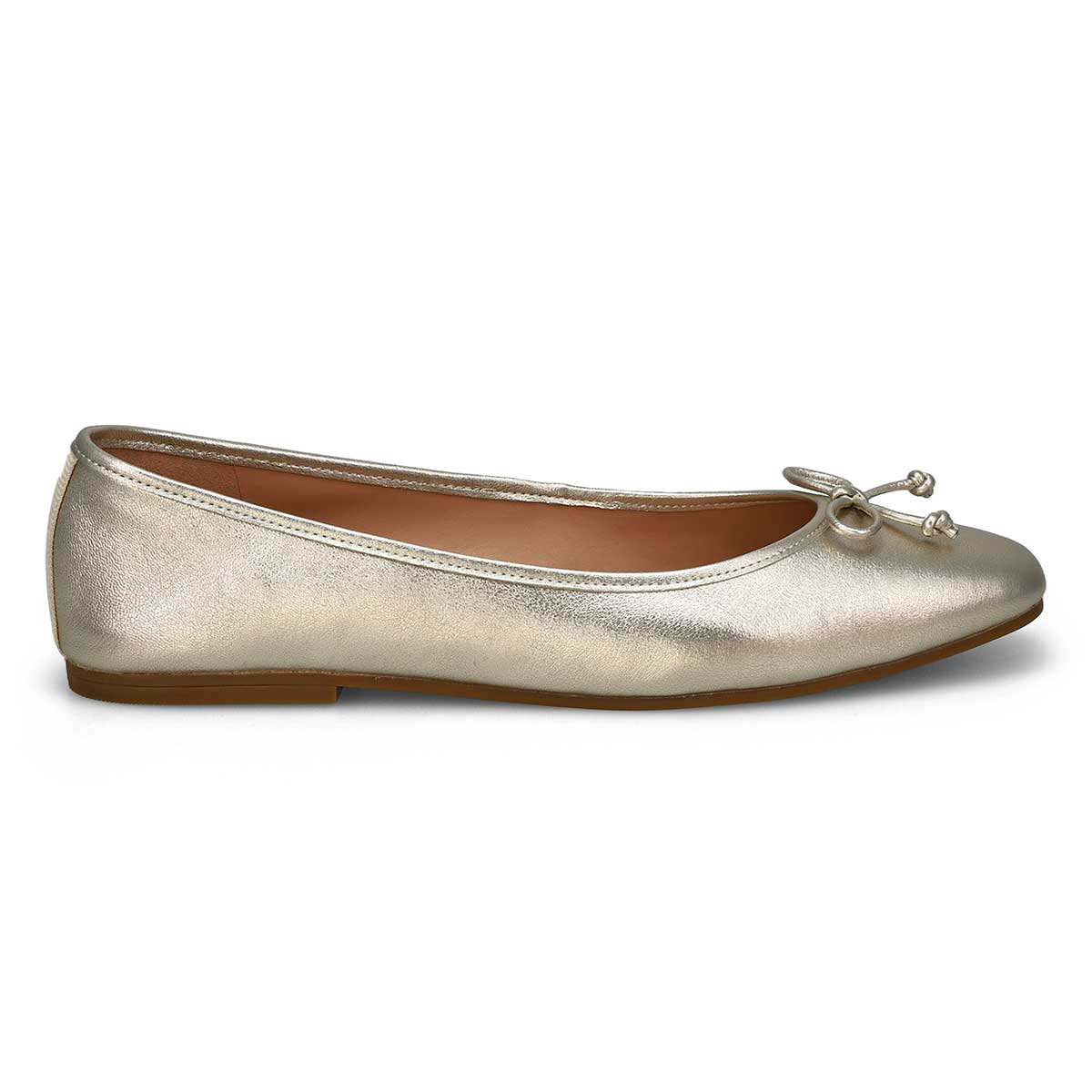 Ballerine en cuir souple YARA, or, femmes