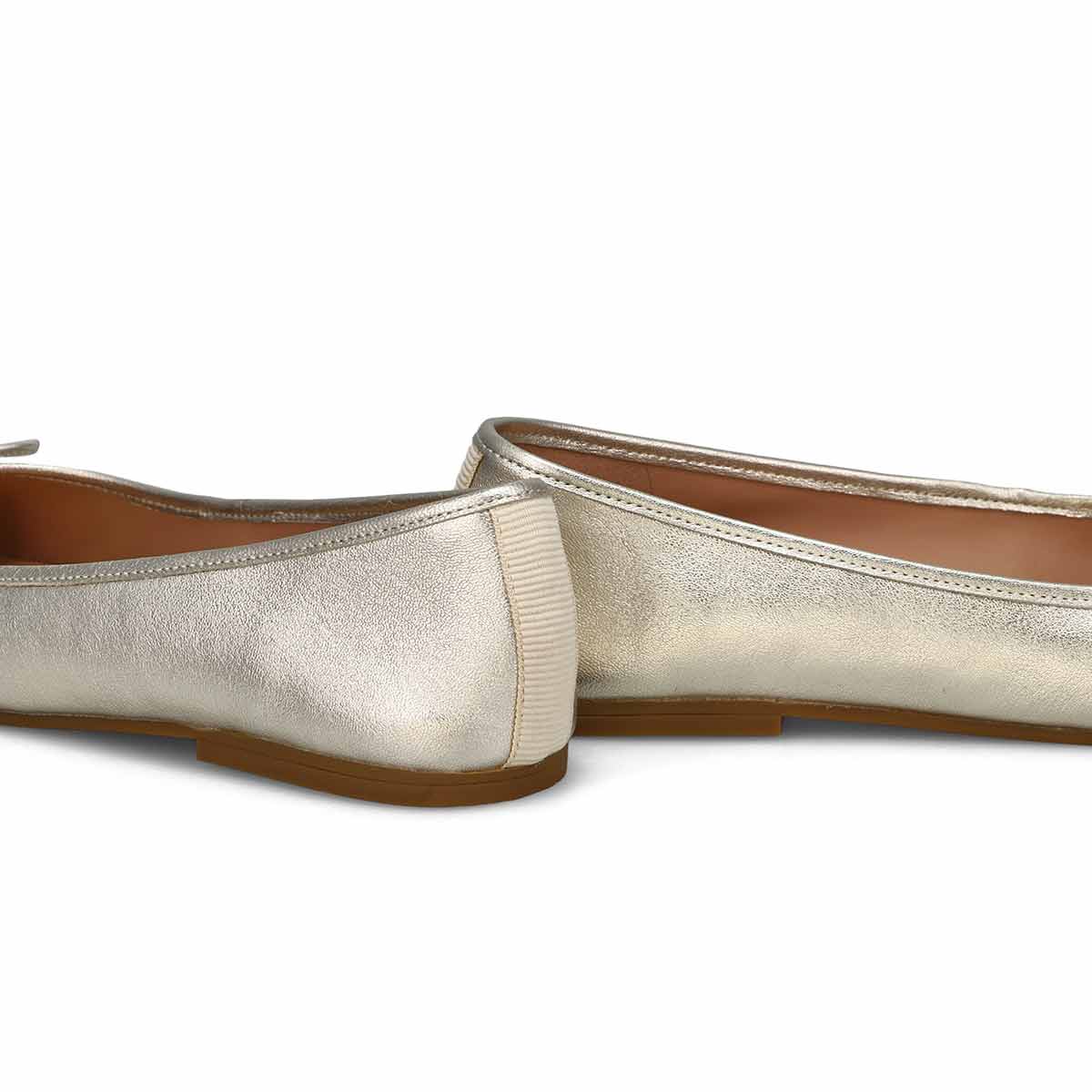 Ballerine en cuir souple YARA, or, femmes