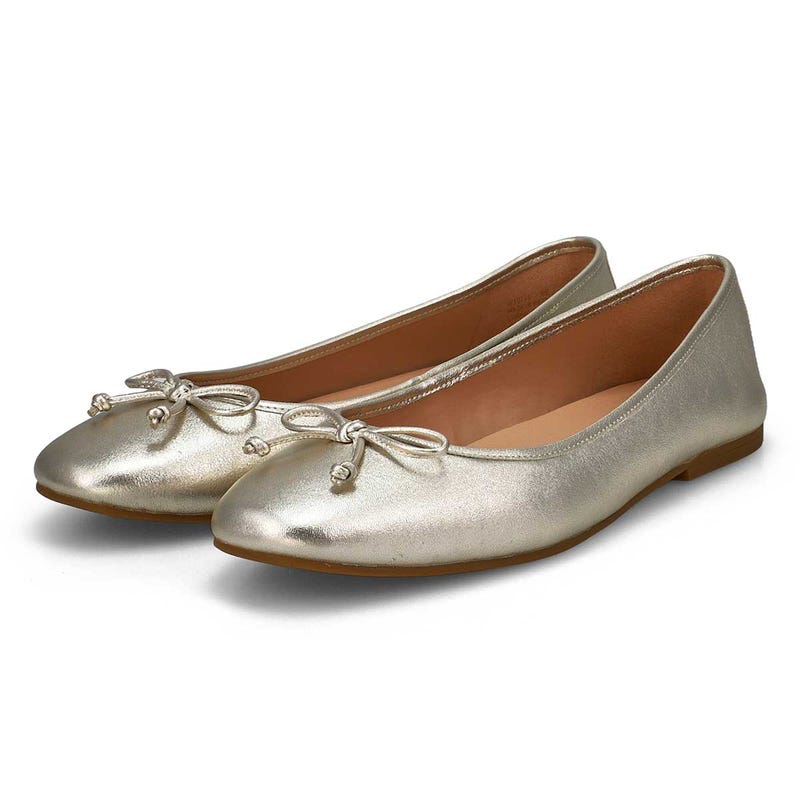 Ballerine en cuir souple YARA, or, femmes