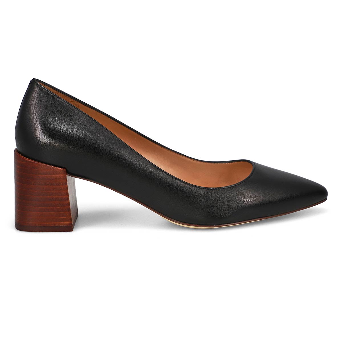 Women's Cassandra Block Leather Dress Heel - Black/Brown Stack