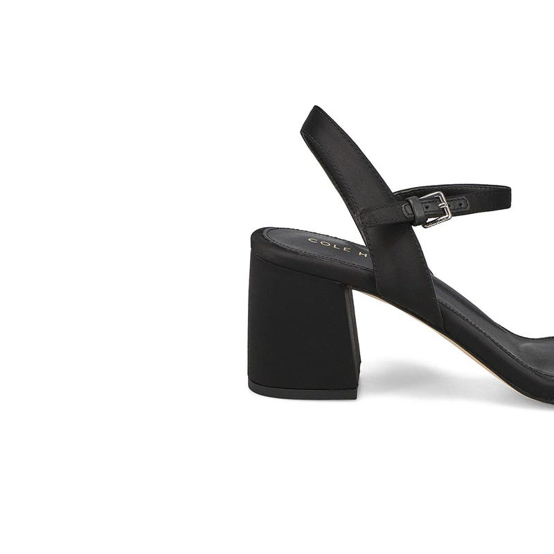 Sandale habillée à talon haut JOSIE, satin noir/cristal, femmes