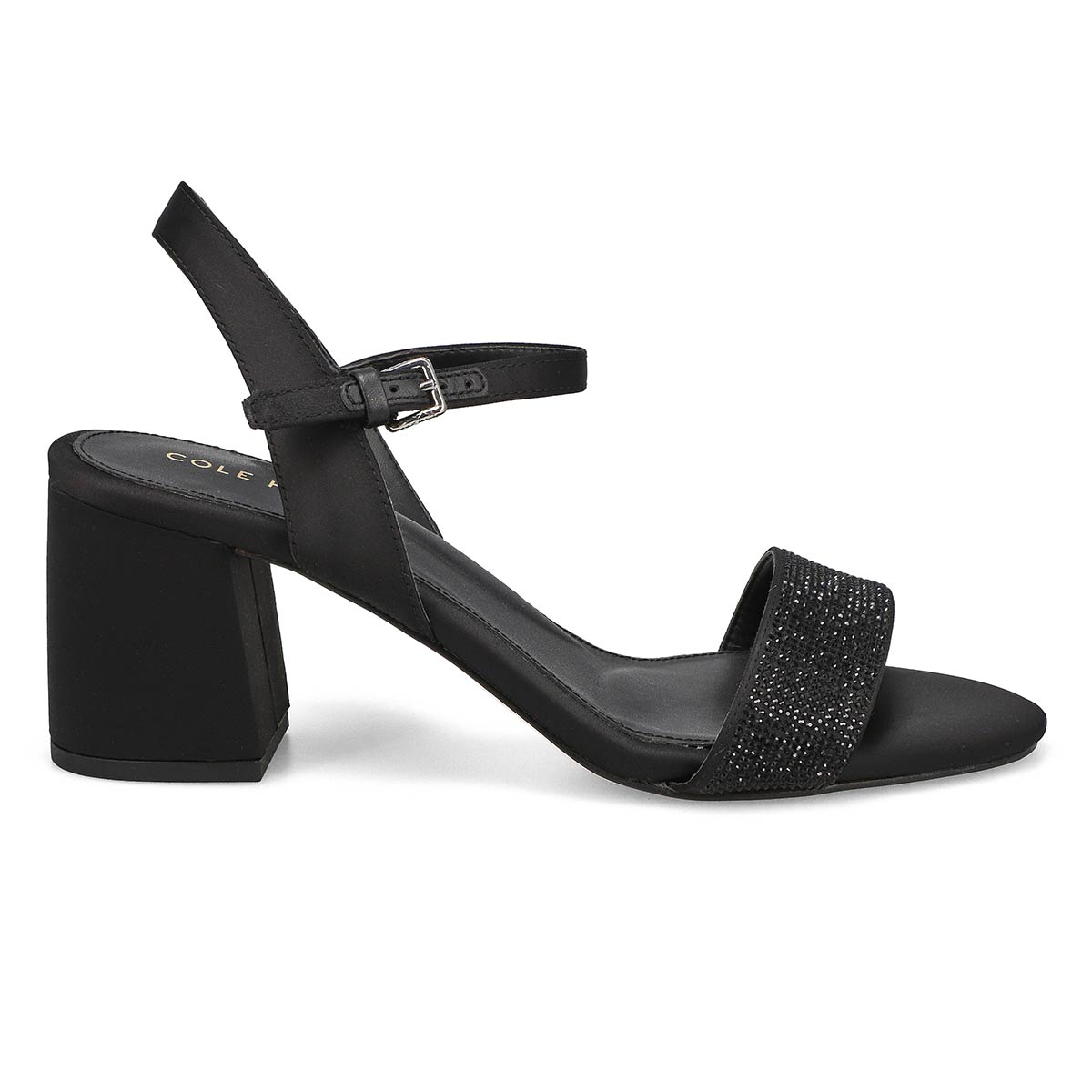 Women's Josie Heeled Dress Sandal - Black Satin/Crystal
