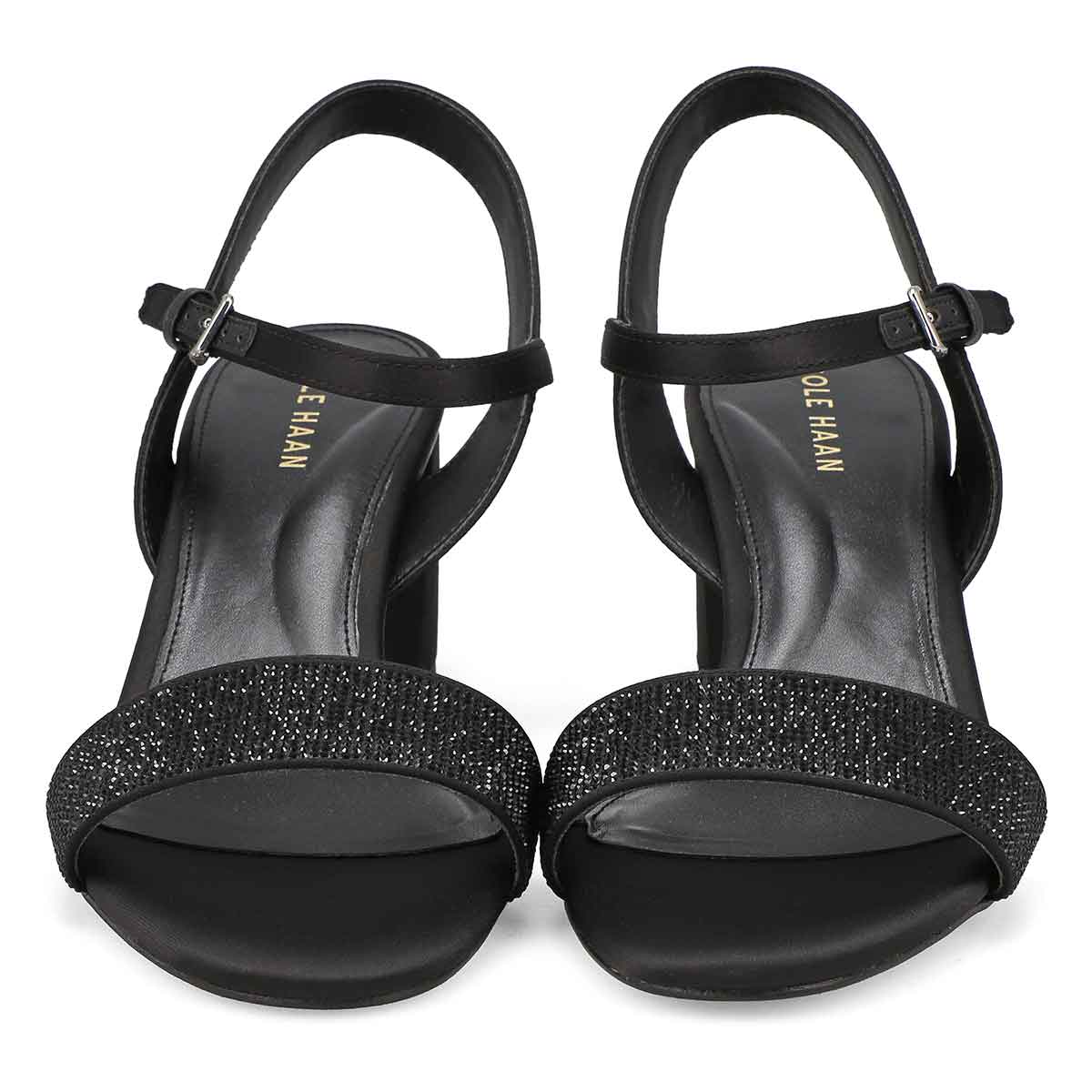 Women's Josie Heeled Dress Sandal - Black Satin/Crystal
