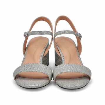 Women's  Josie Heeled Dress Sandal - Silver Glitte