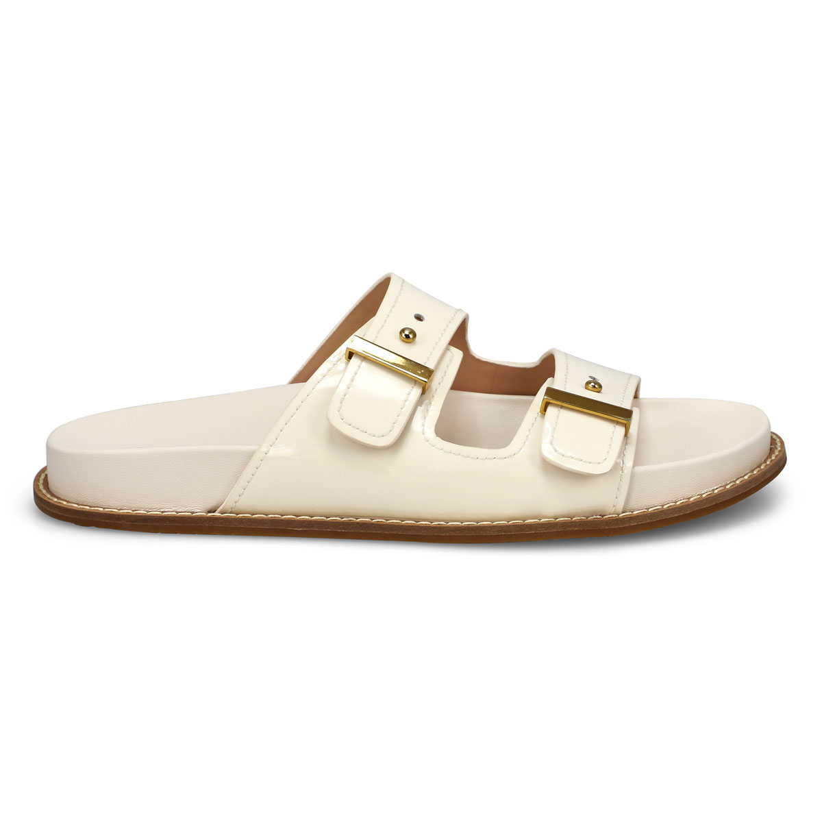 Women's Marisol Patent Leather Footbed Sandal - Ivory