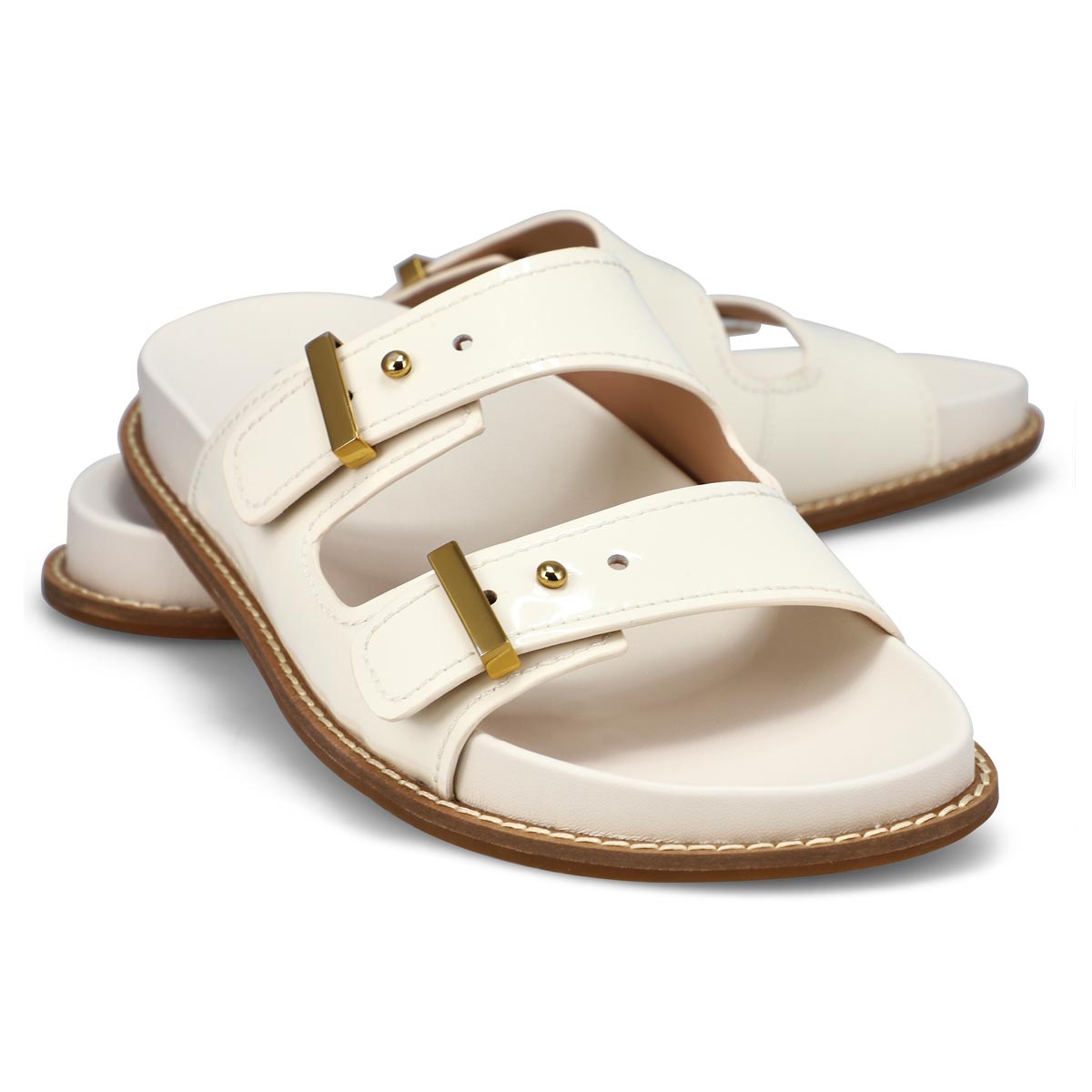 Women's Marisol Patent Leather Footbed Sandal - Ivory