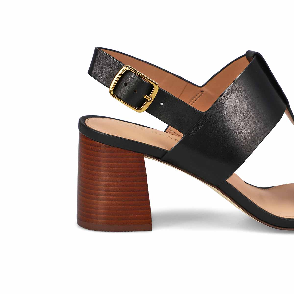 Women's Josie T-Strap Leather Dress Sandal - Black