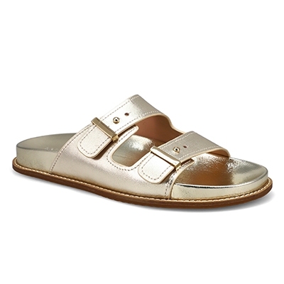 Sandale en cuir à lit de pied Marisol, or doux, femmes