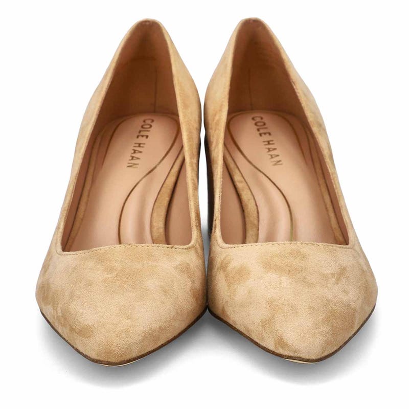 Chaussure habillée en suède à talon bloc CASSANDRA, sable toscan, femmes