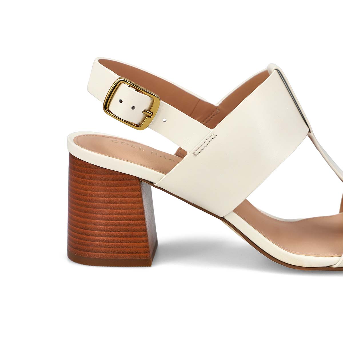 Women's Josie T-Strap Leather Dress Sandal - Ivory