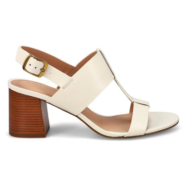 Sandale habillée en cuir JOSIE T-STRAP, ivoire, femmes