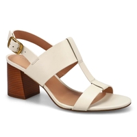 Women's Josie T-Strap Leather Dress Sandal - Ivory