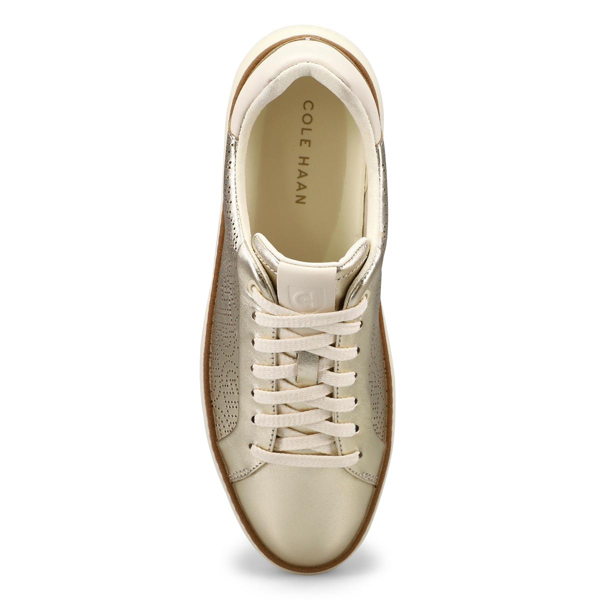 Women's Grandpro Topspin Perforated Leather Casual Sneaker - White/White