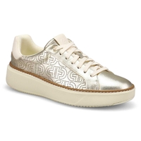 Women's Grandpro Topspin Perforated Leather Casual Sneaker - White/White