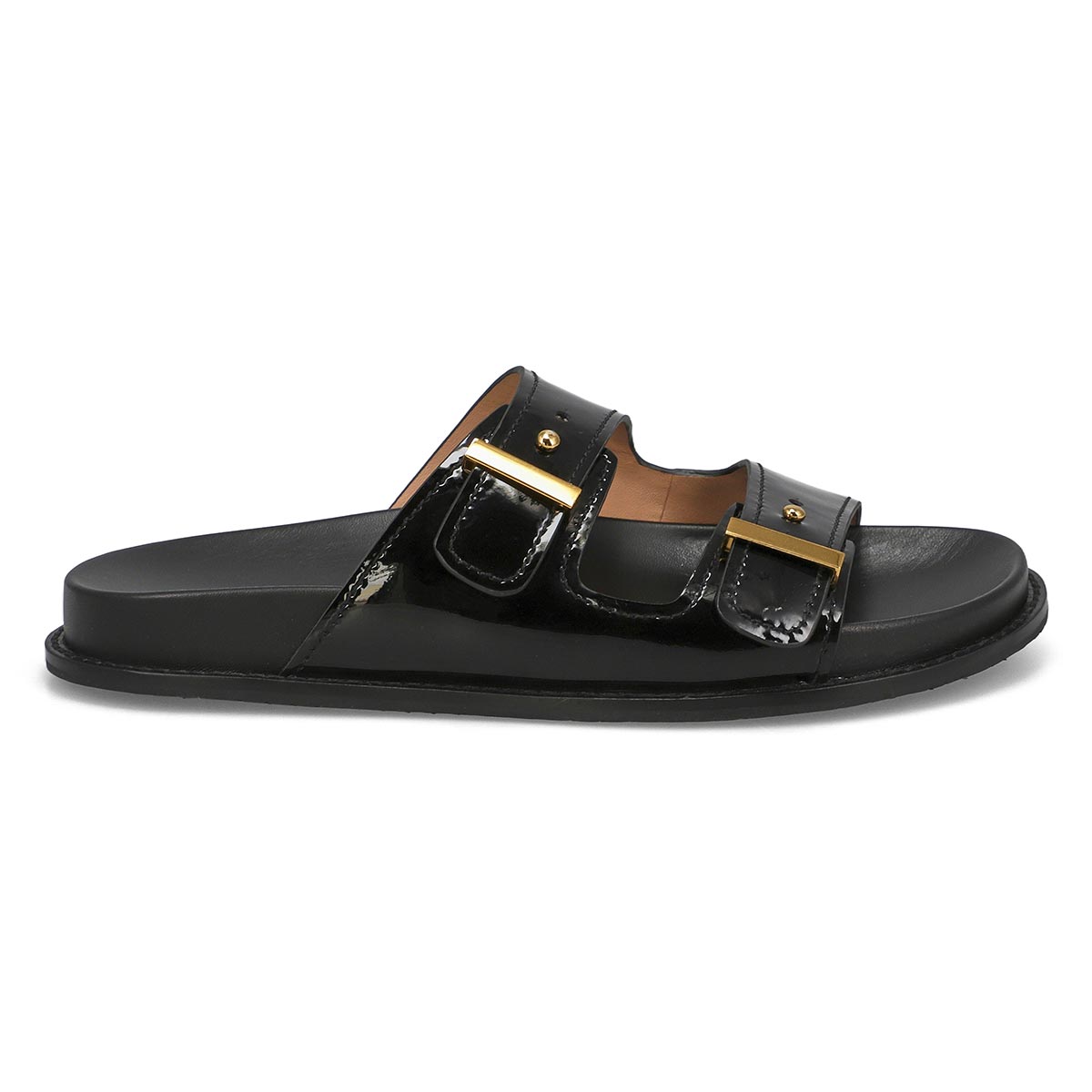 Women's Marisol Patent Leather Footbed Sandal - Black