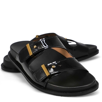 Women's Marisol Patent Leather Footbed Sandal - Bl