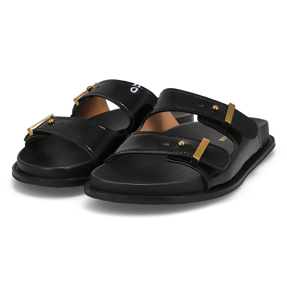 Women's Marisol Patent Leather Footbed Sandal - Black