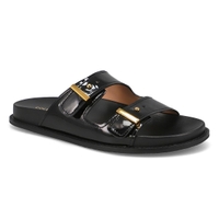 Women's Marisol Patent Leather Footbed Sandal - Black