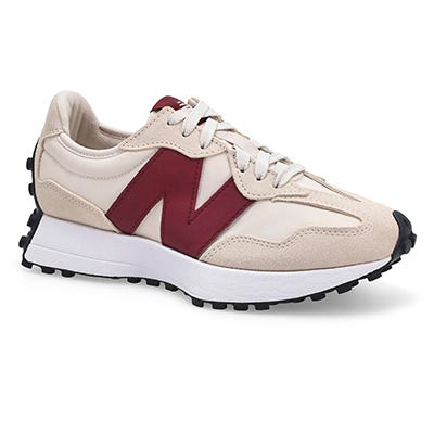 Lds 327 Lace Up Sneaker - Angora/Mulled Wine