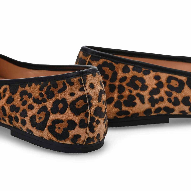 Ballerine en suède doux YARA, léopard, femmes