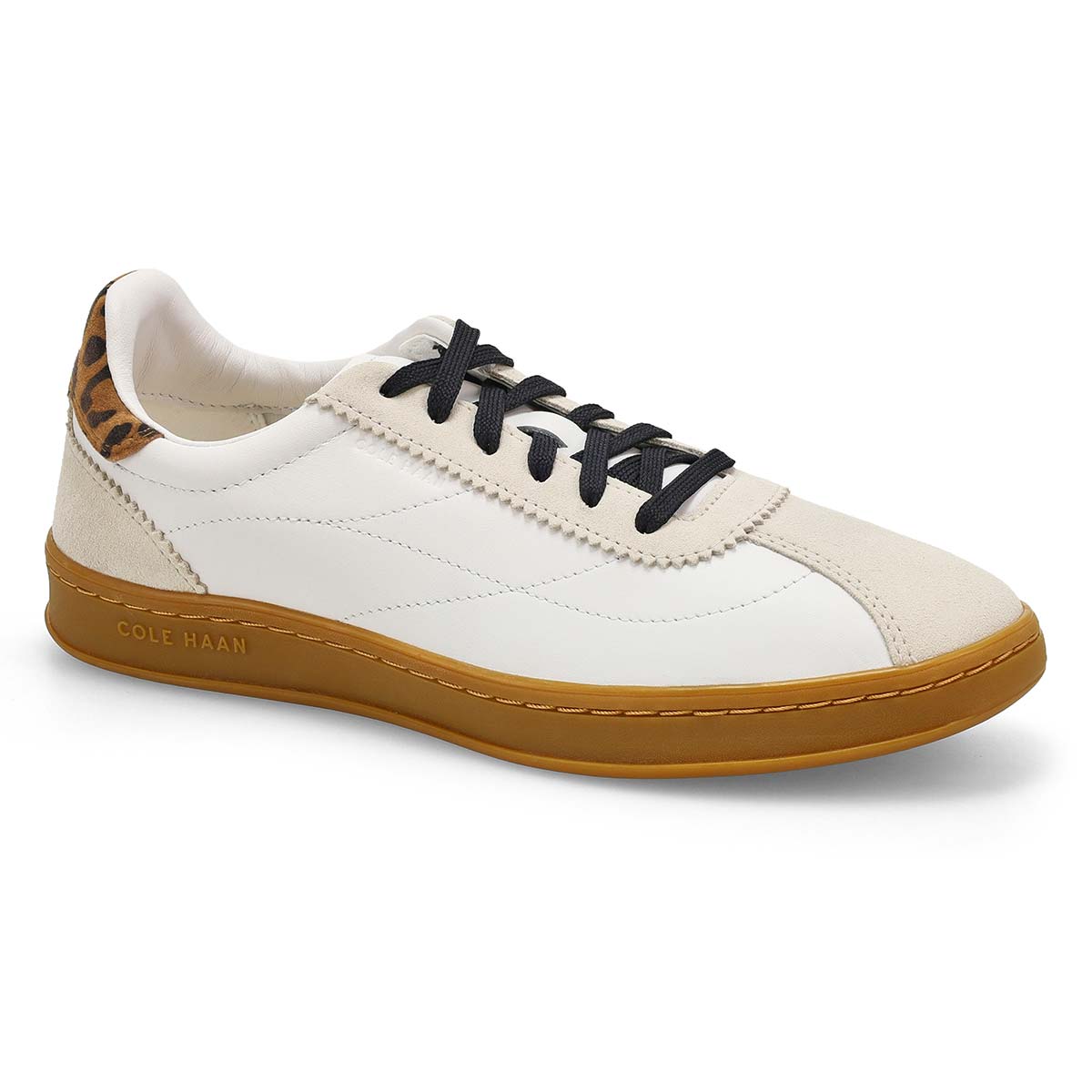 Women's Grand Crosscourt Brynn Casual Sneaker -White/Silver/Leopard