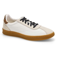 Women's Grand Crosscourt Brynn Casual Sneaker -White/Silver/Leopard