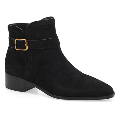 Bottine en suède NORELLA BUCKLE, noir, femmes