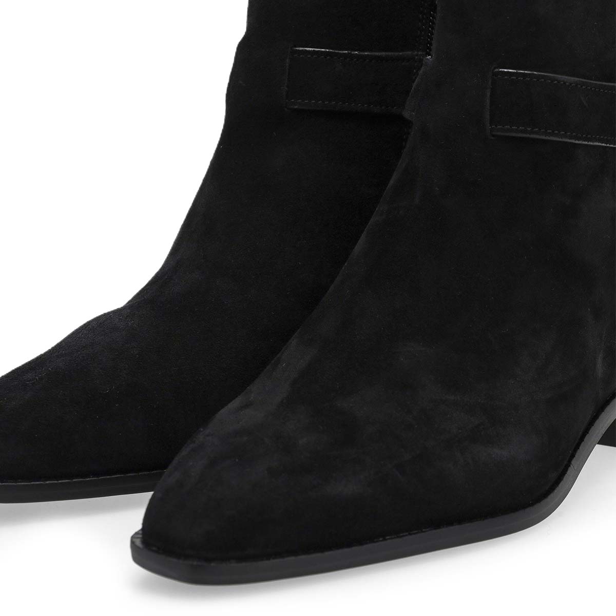 Women's  Norella Buckle Suede Ankle Boot - Black
