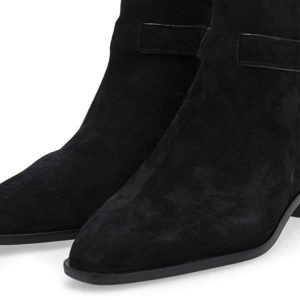 Women's  Norella Buckle Suede Ankle Boot - Black